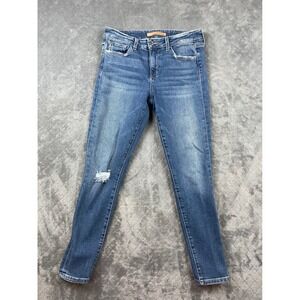JOES JEANS The Icon Mid Rise Skinny Ankle Jeans Distressed Light Wash Size 28